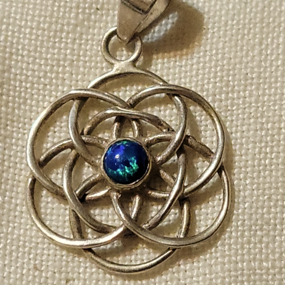 Sterling silver Celtic flower pendant